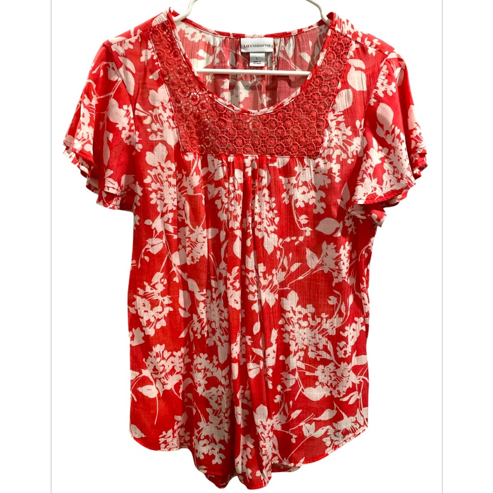 Liz Claiborne Dusty Rose Floral Top
